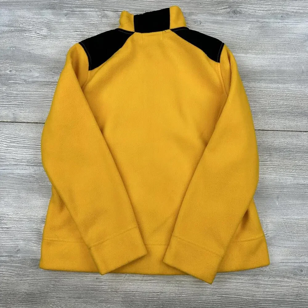 Ralph Lauren LRL Jacket Womens Large Yellow Black Fleece Midweight Morning Jog - Picture 6 of 7